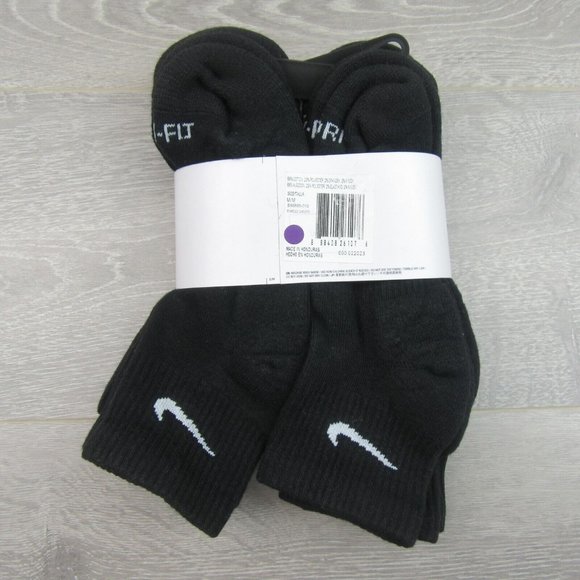 Nike Everyday Plus Ankle Socks Black 6 Pack Womens 6-10 / Youth 5Y-7Y NEW - Picture 8 of 9